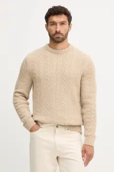 Barbour pulover de lana culoarea bej, MKN1679 imagine
