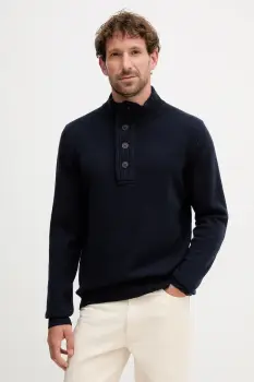 Barbour pulover de lana culoarea bleumarin, cu turtleneck, MKN0585 imagine