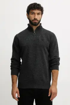 Barbour pulover de lana culoarea bleumarin, light, cu turtleneck, MKN0339 imagine