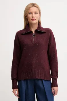 Barbour pulover de lana culoarea bordo, cu turtleneck, LKN1579 imagine