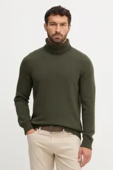 Barbour pulover de lana culoarea verde, cu guler, MKN1658 imagine