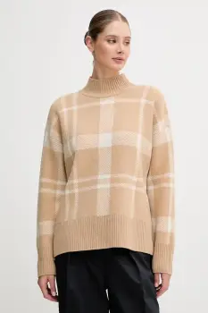 Barbour pulover de lana HARRIET culoarea bej, light, cu turtleneck, LKN1673 imagine