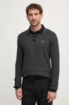 Barbour pulover din amestec de lana barbati, culoarea negru, MKN1631CH91 imagine