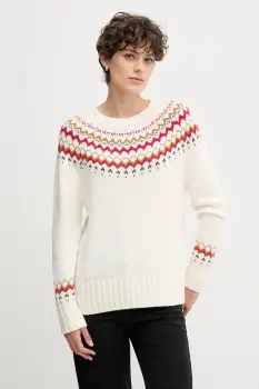 Barbour pulover din amestec de lana culoarea bej, LKN1437 imagine