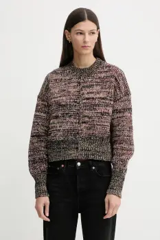 Barbour pulover din amestec de lana Saima culoarea maro, calduros, LKN1740 imagine