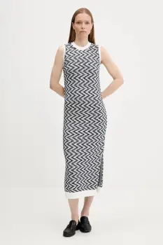 Barbour rochie din bumbac OLIVIA culoarea bleumarin, midi, mulata, LDR0928 imagine