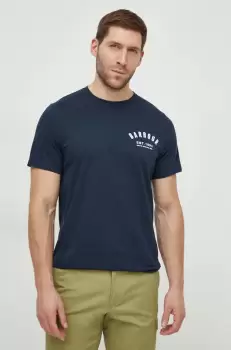 Barbour tricou din bumbac barbati, culoarea albastru marin, cu imprimeu imagine