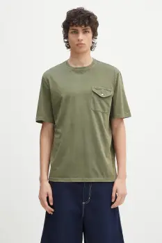 Barbour tricou din bumbac Barbour Newstreet Relaxed Fit T-Shirt culoarea verde, uni, MTS1398 imagine