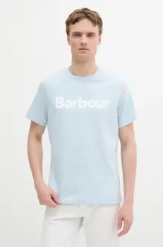Barbour tricou din bumbac culoarea alb, cu imprimeu imagine