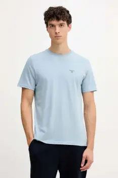 Barbour tricou din bumbac culoarea galben, neted imagine