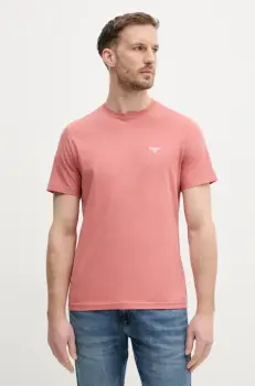 Barbour tricou din bumbac culoarea roz, neted imagine