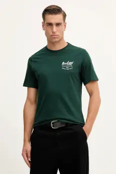 Barbour tricou din bumbac culoarea verde, cu imprimeu, MTS1347 imagine