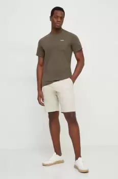 Barbour tricou din bumbac culoarea verde, neted imagine