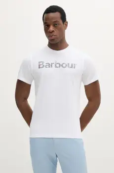 Barbour tricou din bumbac Devon Graphic T-Shirt culoarea alb, cu imprimeu, MTS1391 imagine