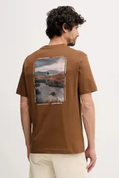 Barbour tricou din bumbac Parkend culoarea maro, cu imprimeu, MTS1541 imagine