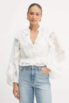 Bardot bluza culoarea alb, cu imprimeu, 59896TB2 imagine