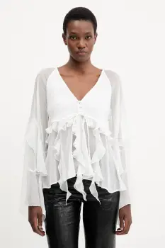 Bardot bluza culoarea alb, uni, 59934TB imagine