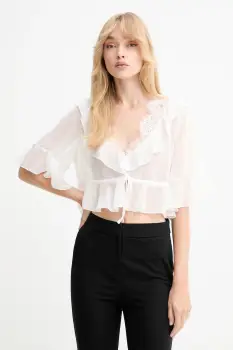 Bardot bluza culoarea alb, uni, 59935TB imagine