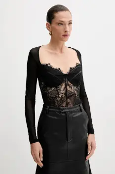 Bardot bluza culoarea negru, cu imprimeu, 51150TB3 imagine