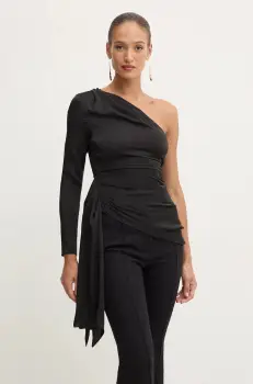 Bardot bluza ELISABETTA culoarea negru, neted, 59464TB imagine