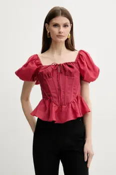 Bardot bluza ESRA femei, culoarea rosu, uni, 59889TB imagine