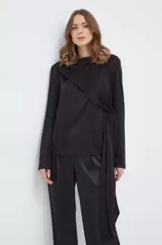 Bardot bluza femei, culoarea negru, neted imagine