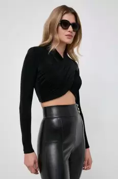 Bardot bluza femei, culoarea negru, neted imagine