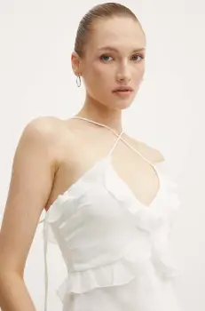 Bardot bluza MARSELLA femei, culoarea alb, neted, 59339TB imagine