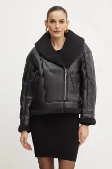 Bardot geaca DASHA femei, culoarea negru, de tranzitie, oversize, 59469JB imagine