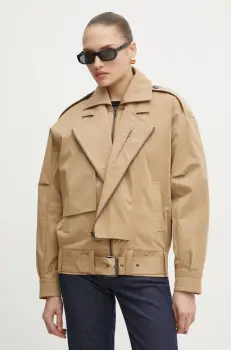 Bardot geaca femei, culoarea bej, de tranzitie, 59633JB imagine