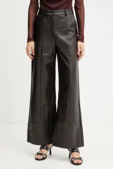 Bardot pantaloni culoarea maro, lat, high waist, 58936PB3 imagine