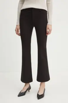 Bardot pantaloni NELLA femei, culoarea negru, evazati, high waist, 59327PB imagine