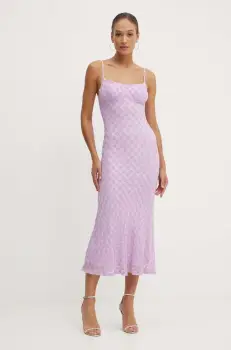 Bardot rochie ADONI culoarea violet, maxi, mulata, 57998DB1 imagine