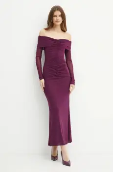 Bardot rochie ARTURA culoarea violet, maxi, mulata, 59548DB imagine