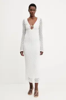 Bardot rochie culoarea alb, maxi, mulata, 59932DB imagine