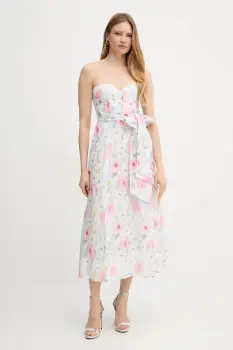 Bardot rochie culoarea alb, midi, evazati, 58566DB2 imagine
