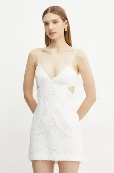 Bardot rochie culoarea alb, mini, drept, 59750DB imagine