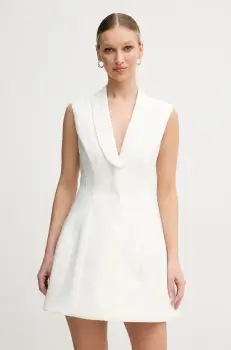 Bardot rochie culoarea alb, mini, evazati, 59724DB imagine