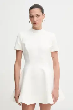 Bardot rochie culoarea alb, mini, evazati, 59907DB imagine