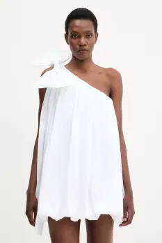 Bardot rochie culoarea alb, mini, evazati, 59917DB imagine