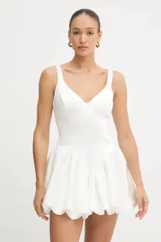 Bardot rochie culoarea alb, mini, evazati, 60001DB imagine