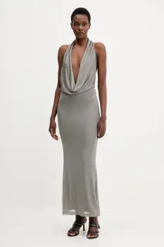 Bardot rochie culoarea argintiu, midi, mulata, 59814DB1 imagine