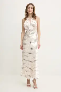 Bardot rochie culoarea bej, maxi, evazati, 59317DB1 imagine