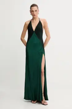 Bardot rochie culoarea maro, maxi, evazati, 59977DB imagine