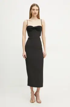 Bardot rochie culoarea negru, maxi, drept, 58535DB imagine