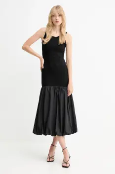 Bardot rochie culoarea negru, midi, evazati, 59988DB imagine