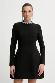 Bardot rochie culoarea negru, mini, evazati, 59527DB1 imagine