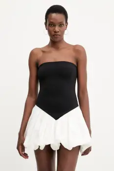 Bardot rochie culoarea negru, mini, evazati, 59903DB imagine