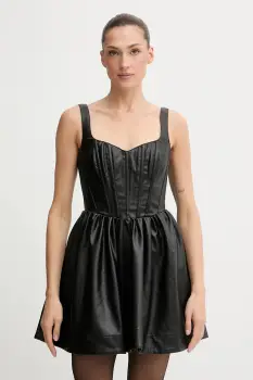 Bardot rochie culoarea negru, mini, evazati, 60114DB imagine