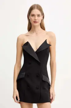 Bardot rochie culoarea negru, mini, mulata, 60070DB imagine